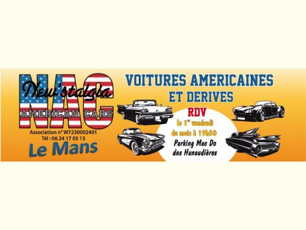 Affiche Rassemblement de voitures américaines tous les 1er vendredi