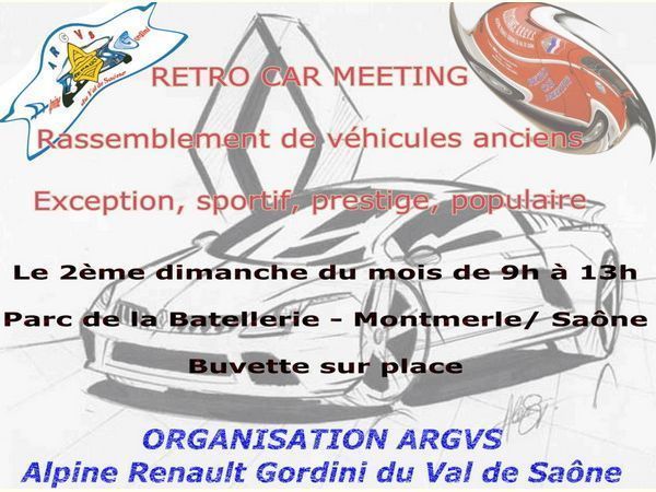 Affiche Retro Car Meeting mensuel