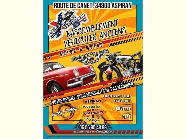 Affiche Rassemblement voiture enciennes et moto enciennes