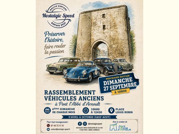 Affiche Rassemblement mensuel véhicules anciens