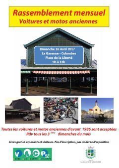 Affiche Rassemblement mensuel de véhicules anciens à La Garenne-Colombes