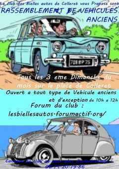 Affiche Rassemblement mensuel du club des Bielles Autos de Colleret