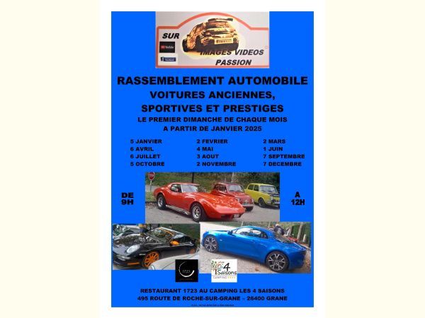 Affiche Rassemblement voitures anciennes, sportives et prestige