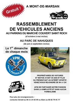 Affiche Rassemblement mensuel autos-motos à Mont-de-Marsan
