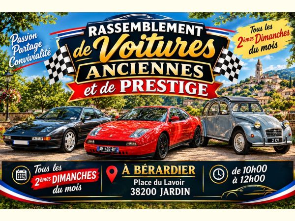 Affiche Rassemblement mensuel de véhicules anciens