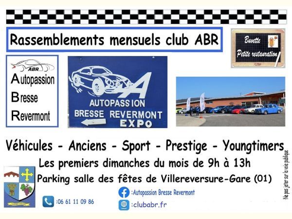 Affiche Rassemblement mensuel de Véhicules Anciens ou d'Exception