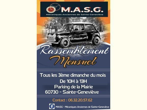 Affiche Rassemblement mensuel des Mécaniques Anciennes