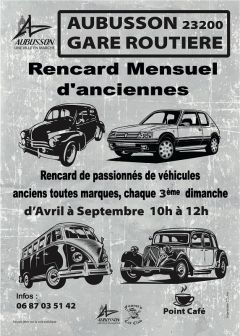 Affiche Rencard Mensuel Véhicules Anciens
