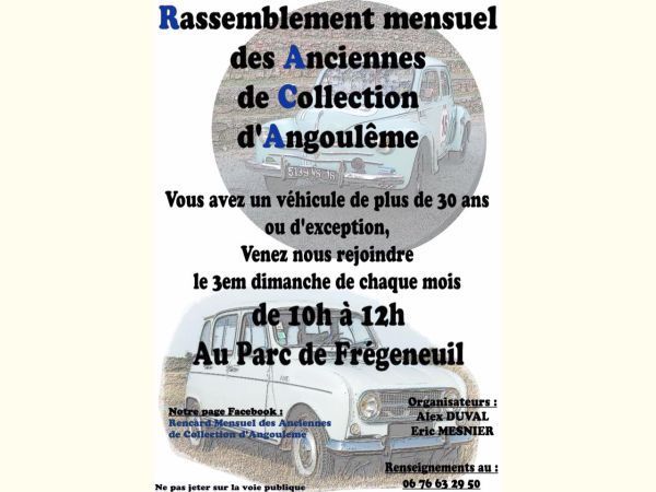 Affiche Rendez-vous Mensuel tous les 3e Dimanche à Angoulême
