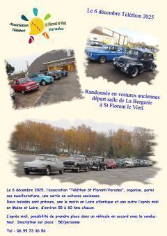 Affiche Rando voitures Anciennes au profit du Téléthon - 06/12/2025