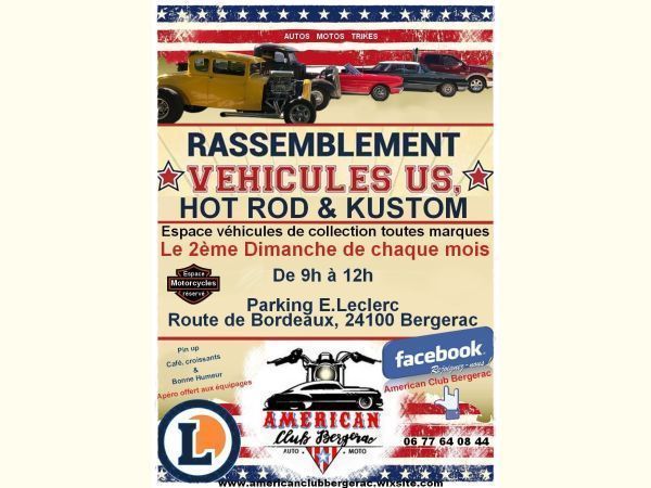 Affiche Rassemblement véhicules et motos US