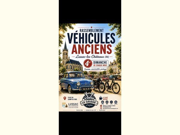 Affiche Rassemblement mensuel - Lussac les Châteaux