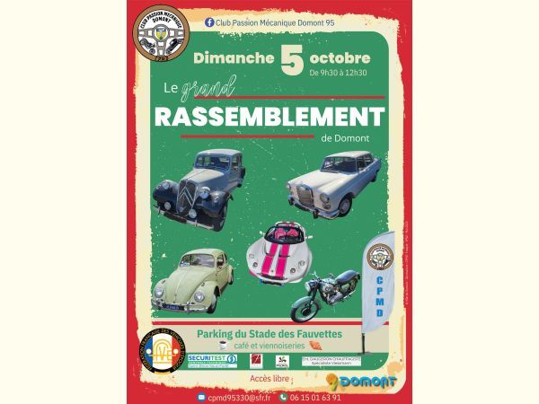 Affiche Club Passion Mécanique Domont Le Grand Rassemblement