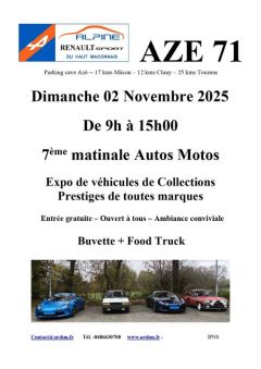 Affiche Expo autos motos de collections, prestriges, véhicules anciens - 01/11/2025
