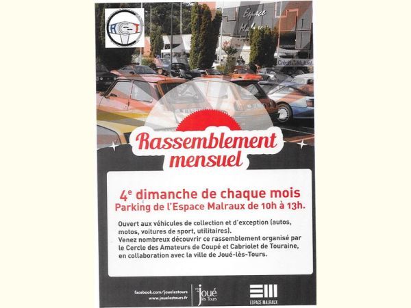 Affiche Rassemblement mensuel auto-moto