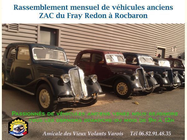 Affiche Rassemblement de voitures et motos anciennes