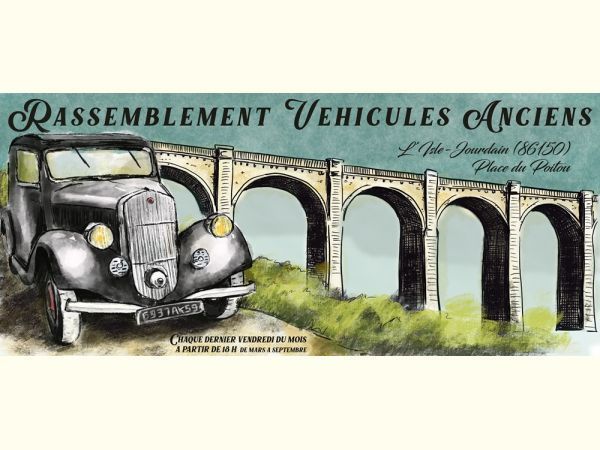 Affiche Rassemblement mensuel Véhicules Anciens